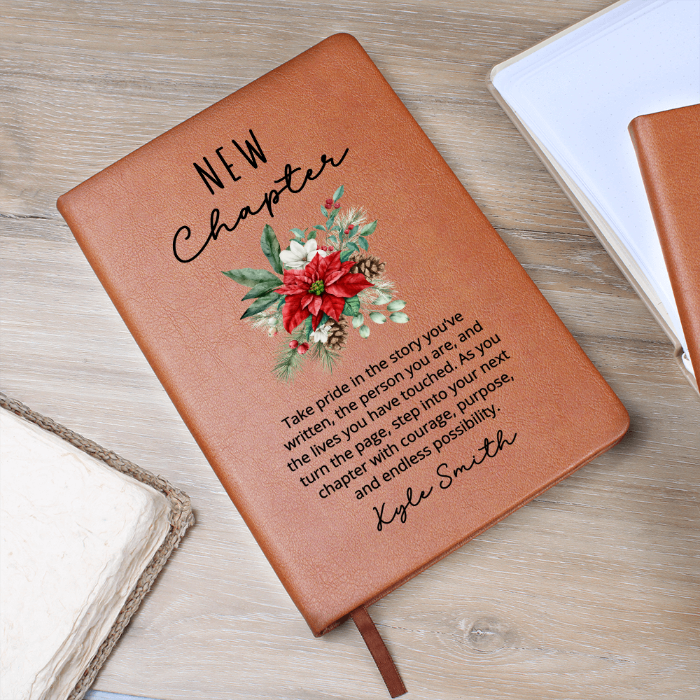 Coworker Leaving Gift Journal, New Chapter Farewell Notebook, Personalized Goodbye Gift for Colleague, Christmas Gift Going Away Present