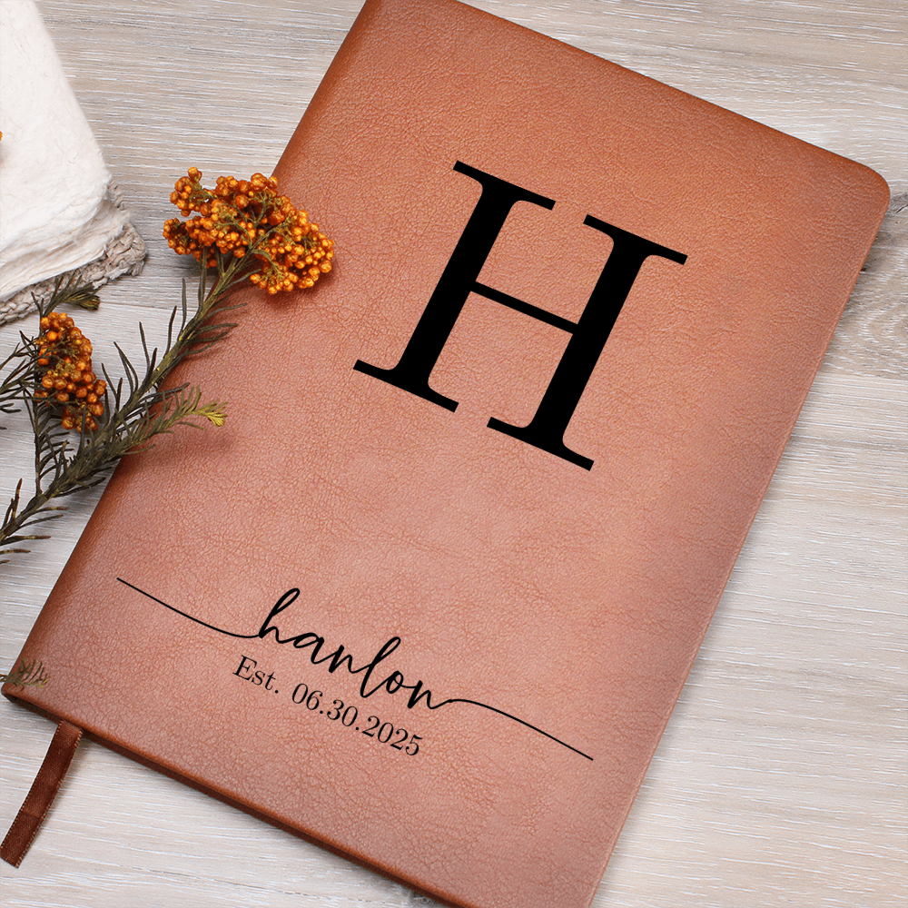 Personalized Family Name Journal – Custom Monogram Gift with EST. Date – Wedding Guest Book, Anniversary, Housewarming Gift for Couple