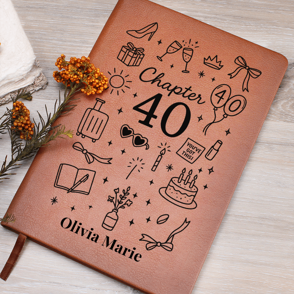 Chapter 40 Birthday Journal for Her – Custom 40th Birthday Gift for Women – Milestone Gift Idea – Turning 40 Keepsake Notebook