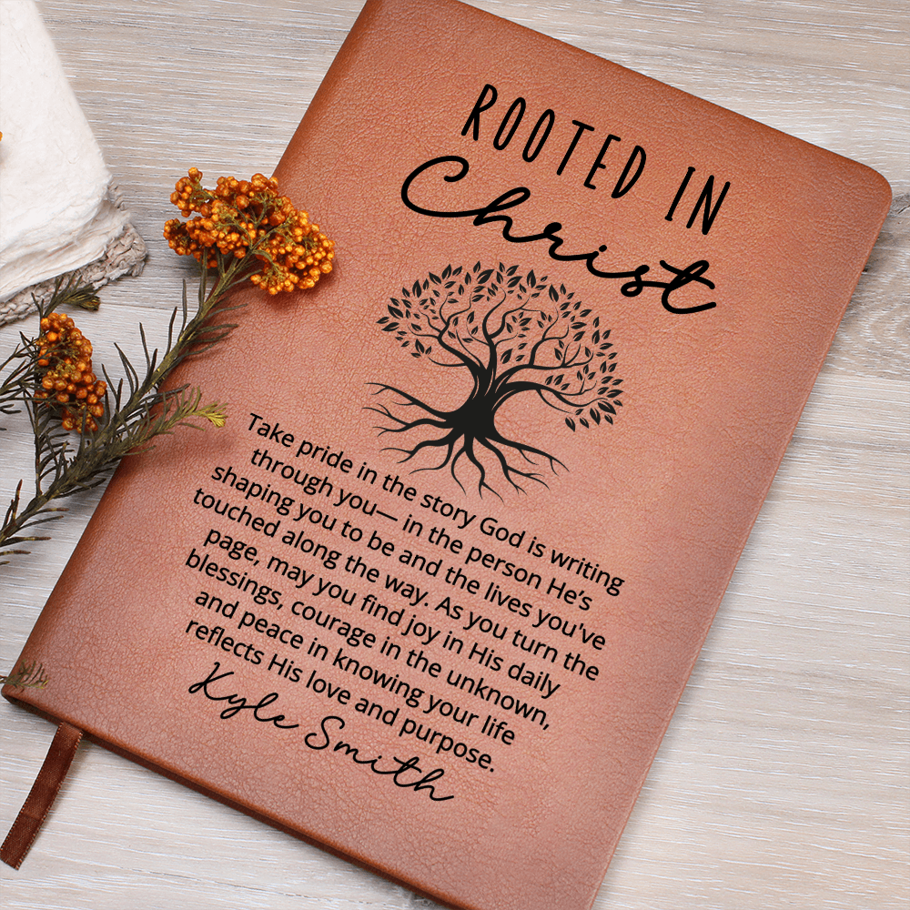 Rooted in Christ Journal – Personalized Christian Gift for Men and Women, Faith Notebook, Daily Devotional Prayer Journal, Bible Study Gift
