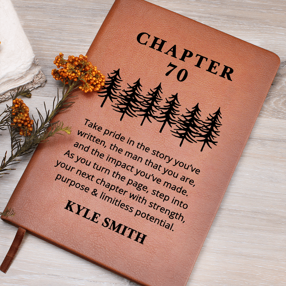 Custom 70th Birthday Gift for Men, Custom Leather Journal, Personalized 70th Gift for Him, Grandpa, Husband Brother Friend, Dad 70th Birthday