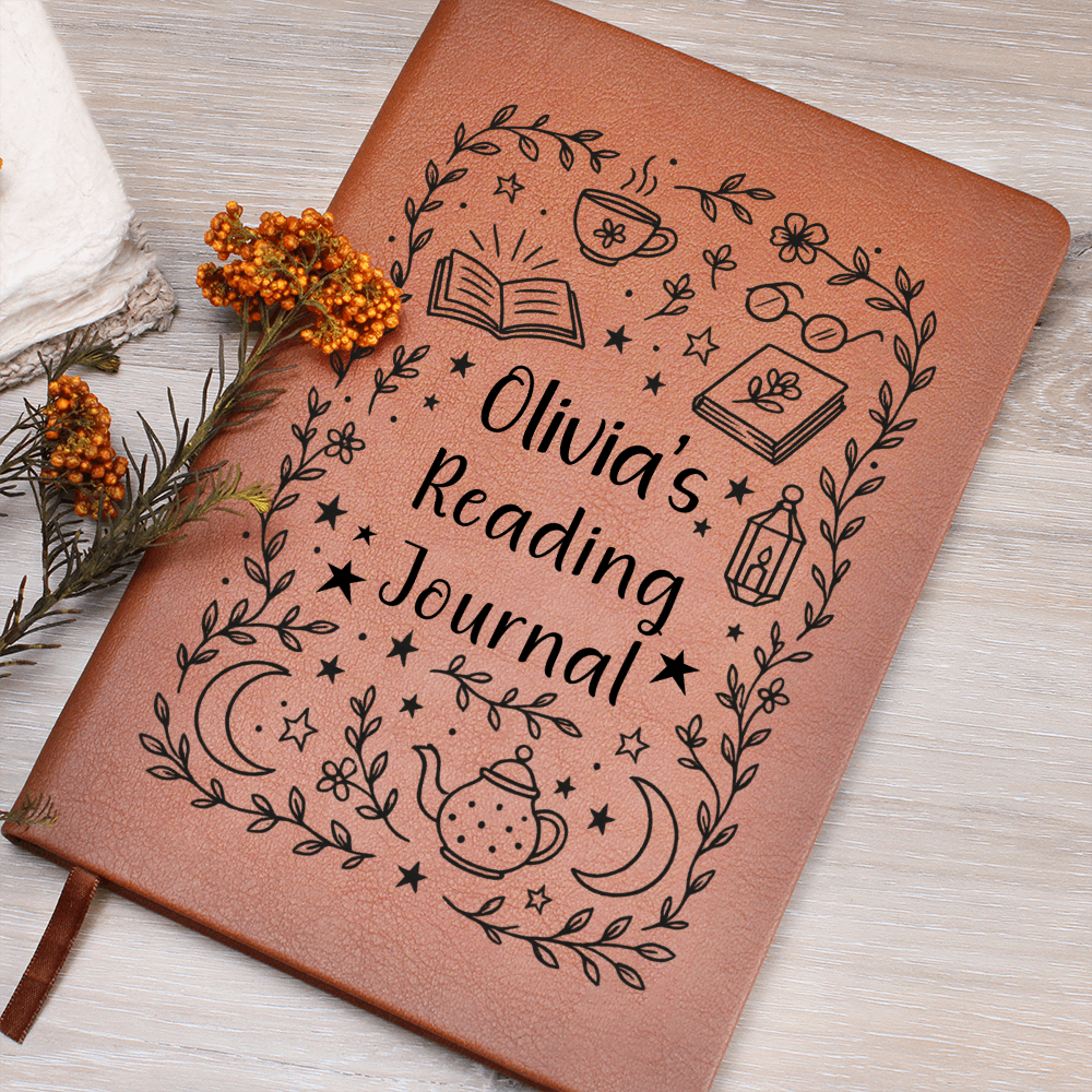 Personalized Reading Journal for Book Lovers – Custom Book Review Custom Vegan Leather Notebook Gift for Women, Teens, Teachers, Students