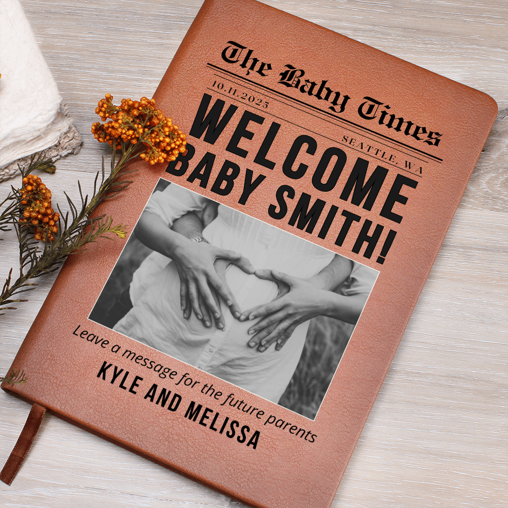 Baby Shower Guest Book- Welcome Baby Journal- Custom Guest Book- Personalized Name Journal- Wishes for Baby- Advice for Parents- Baby Advice