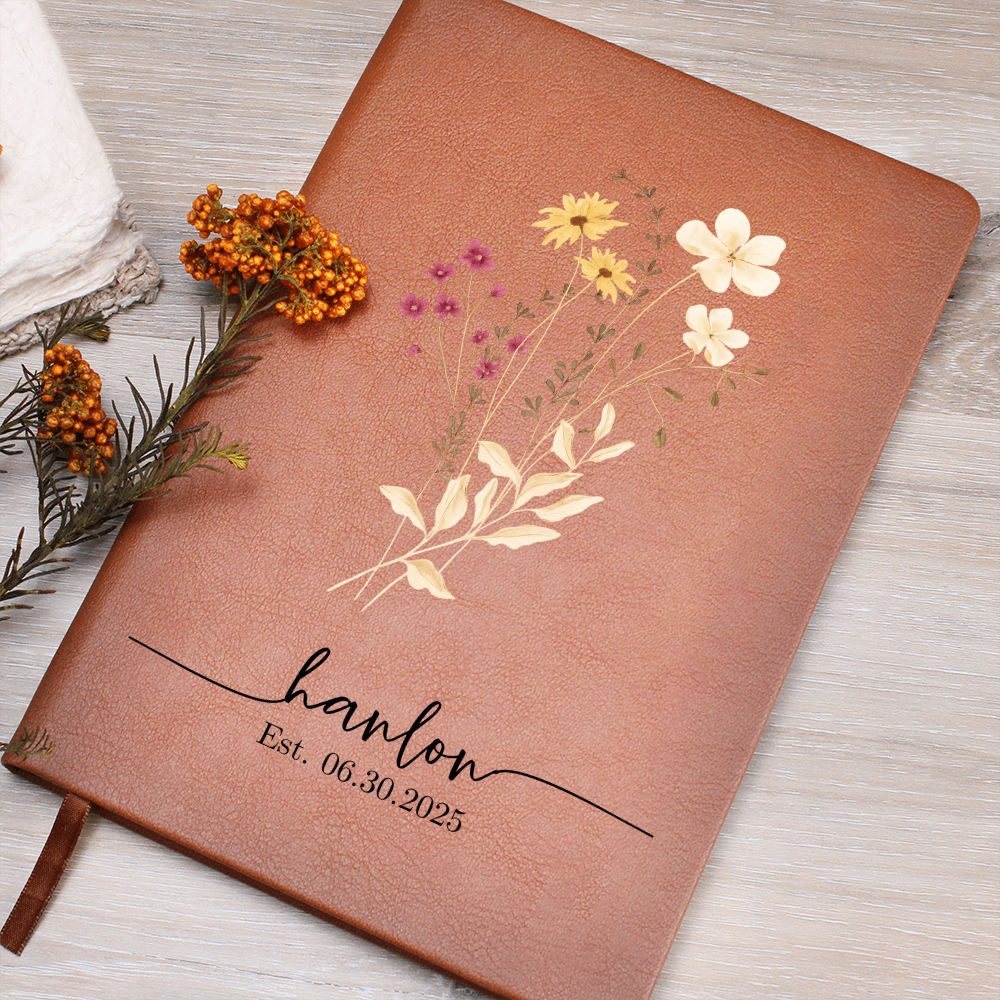 Wildflower Personalized Journal Custom Notebook For Women Personalized Gift For Her Floral Gratitude Journal Bridesmaid Gift For Mom