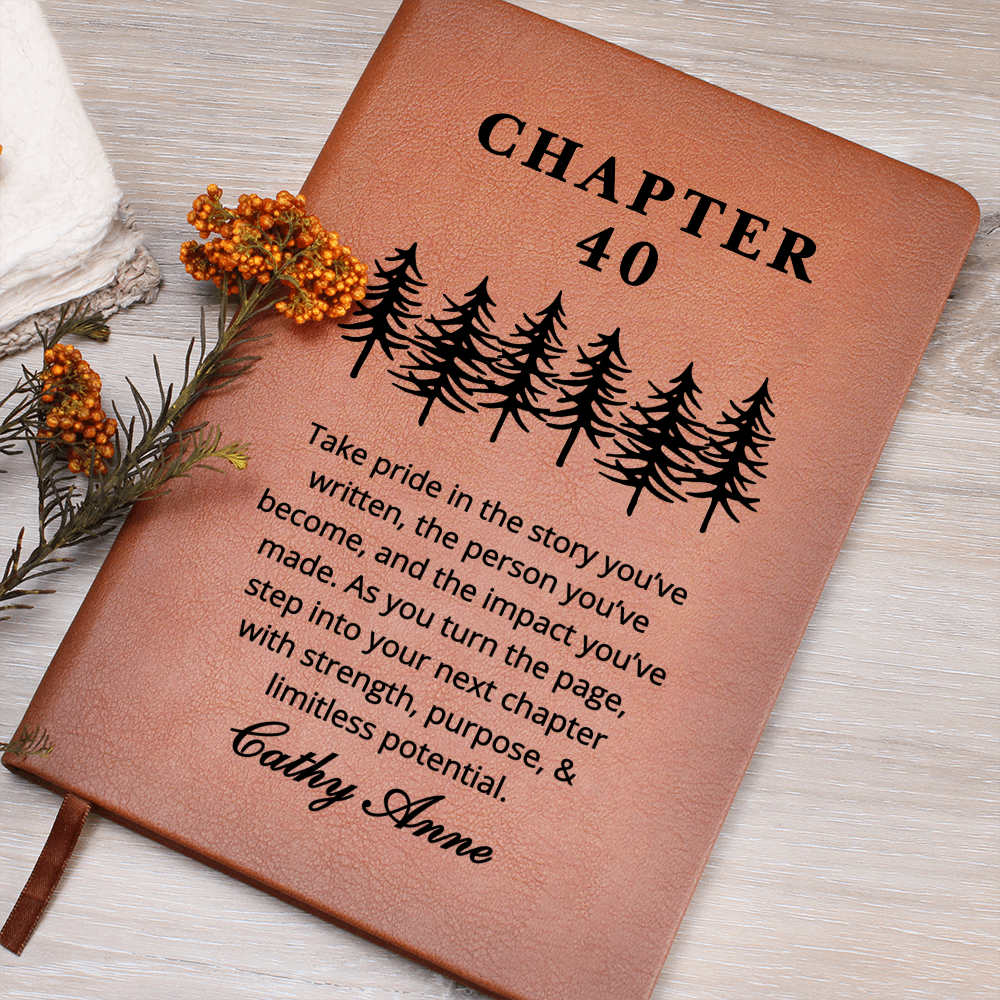 Forty Birthday Gift Best Friend Personalized Name Journal Gift for Her Bookish 40th Birthday Gift For Book Lovers, Fortieth Guestbook Tree