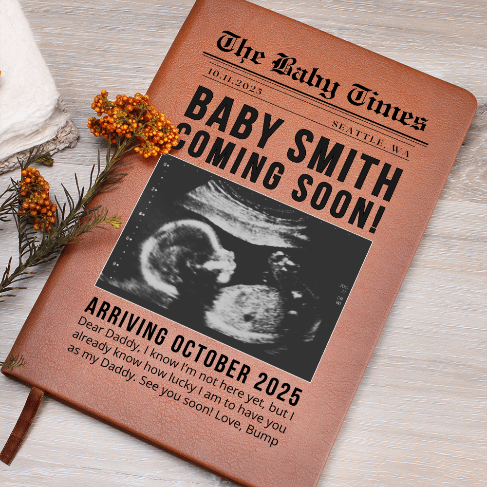 Personalized New Baby Sonogram Gift, Pregnancy Gift, New Dad Gift for Him, Fathers Day Gift from Bump to Daddy