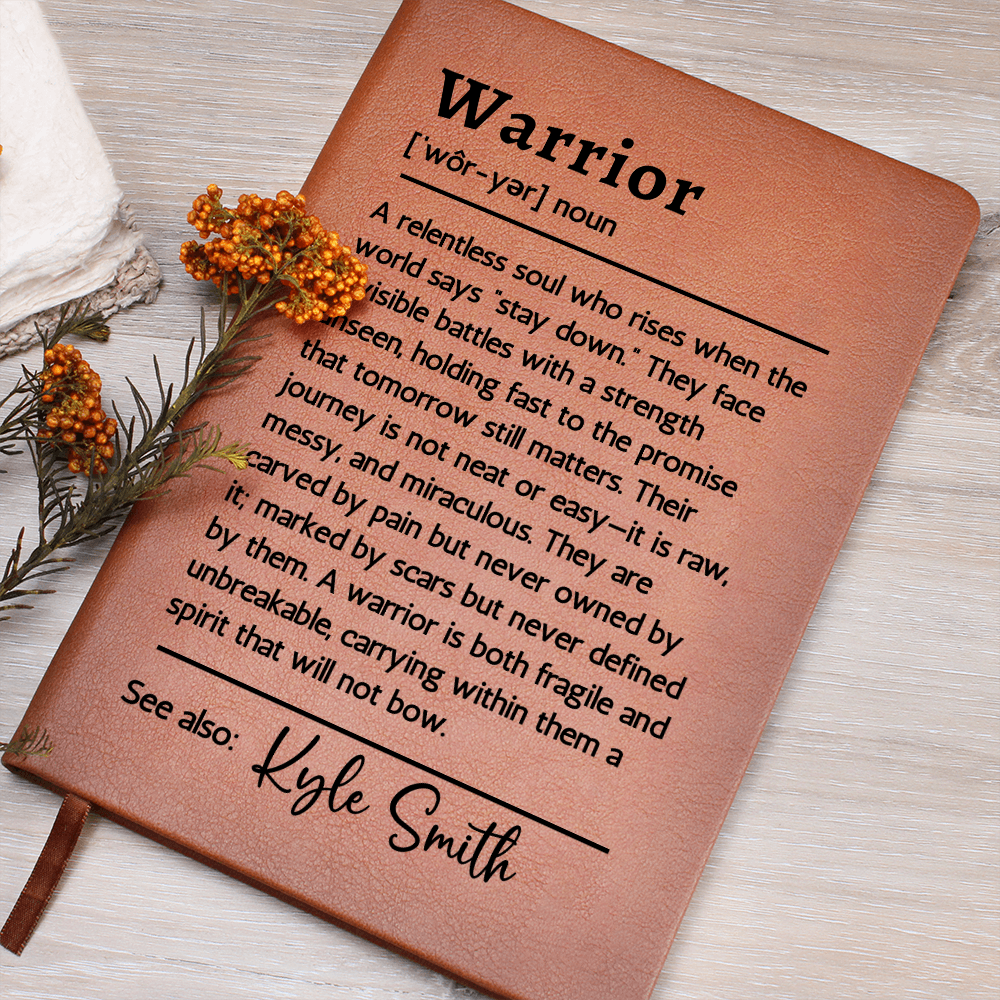 Personalized Warrior Journal Cancer Recovery Gift Custom Warrior Definition Journal Gift Custom Encouragement Gift Sobriety Anniversary