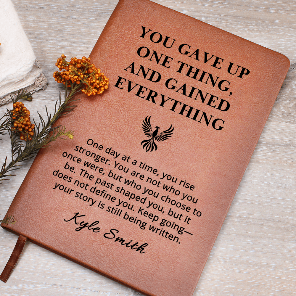 Sobriety Gift Journal with Phoenix | Personalized Vegan Leather Notebook | Recovery Milestone Gift | Inspirational Encouragement Gift