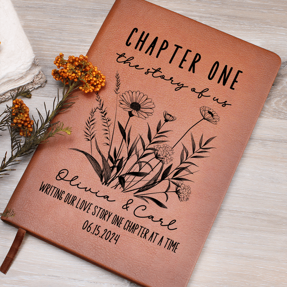 Chapter 1 Love Letters Journal Personalized Couples Notebook Custom First Anniversary Paper Gift for Husband Wife Memories Together