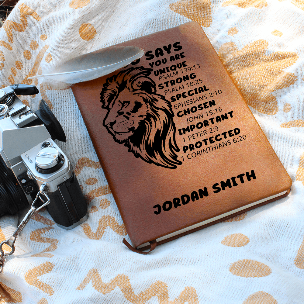 Personalized Christian Journal for Him, Bible Scripture Study Journal, Prayer Journal, Religious Journal Gift for Men, Bible Verse Gift