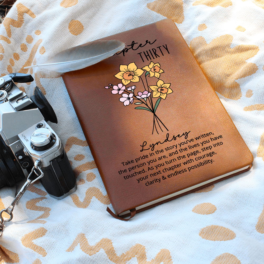 30th Birthday Gift for Her or Him-Chapter 30 Name Journal, Birth Month Flower Notebook, Sentimental Personalized Birthday Gift for Daughter