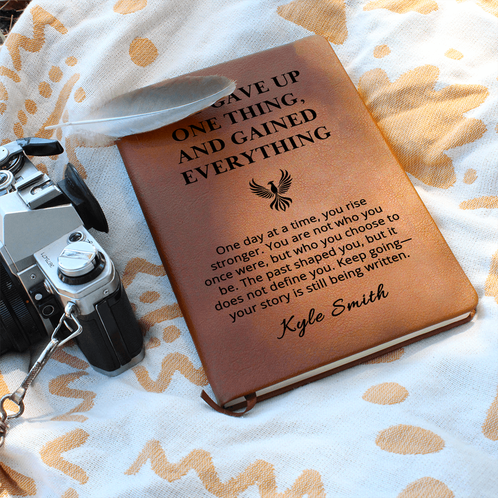 Sobriety Gift Journal with Phoenix | Personalized Vegan Leather Notebook | Recovery Milestone Gift | Inspirational Encouragement Gift