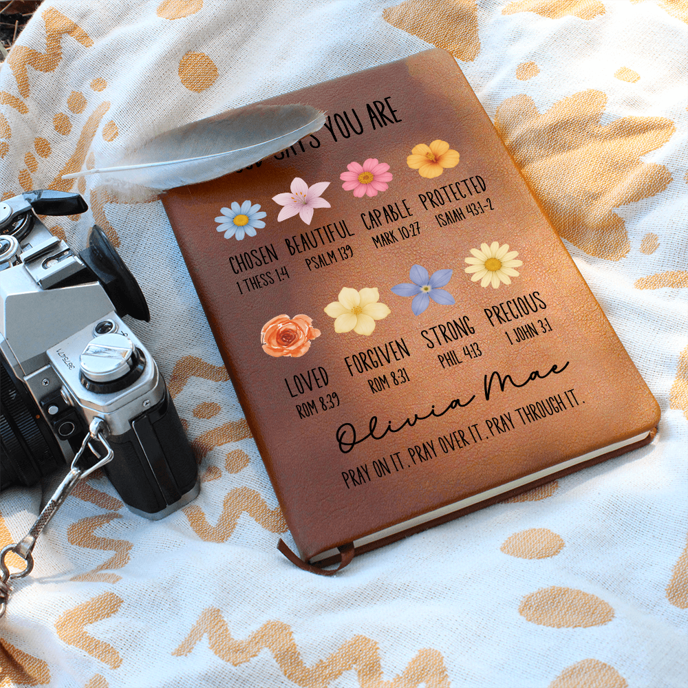 Personalized Prayer Journal For Women Custom Positive Affirmations Journal Christian Gift Religious Gift for Girls Journal God Says You Are