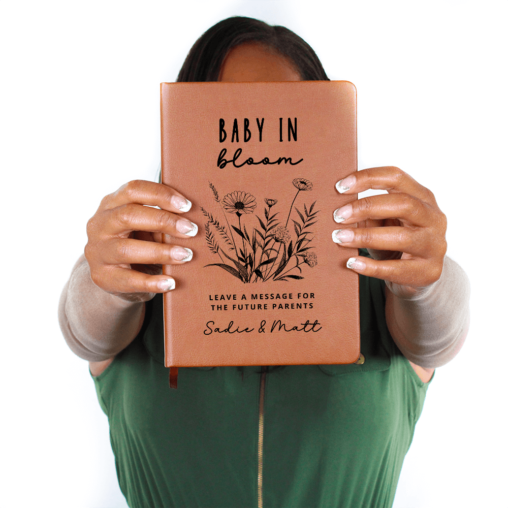 Personalized Baby Journal – Gift for Parents to Be – Baby in Bloom Keepsake – Custom Name Journal – Pregnancy Gift – Memory Book