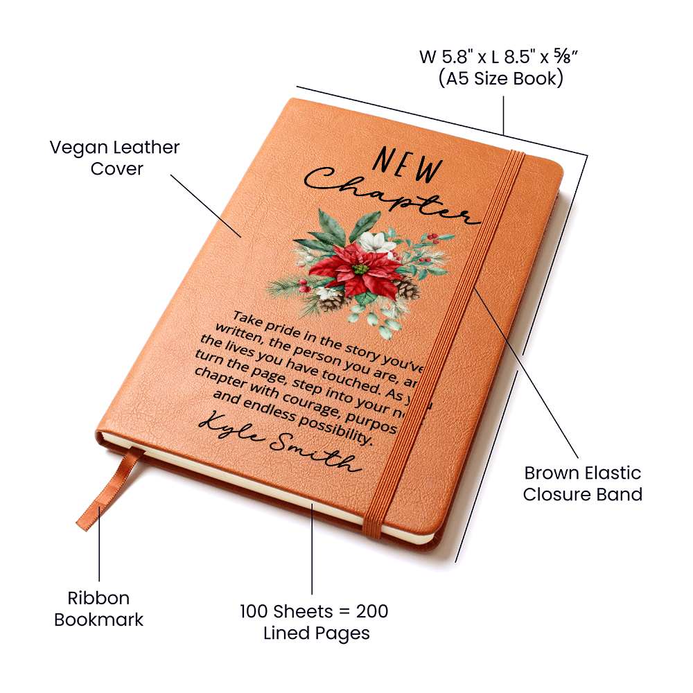 Coworker Leaving Gift Journal, New Chapter Farewell Notebook, Personalized Goodbye Gift for Colleague, Christmas Gift Going Away Present