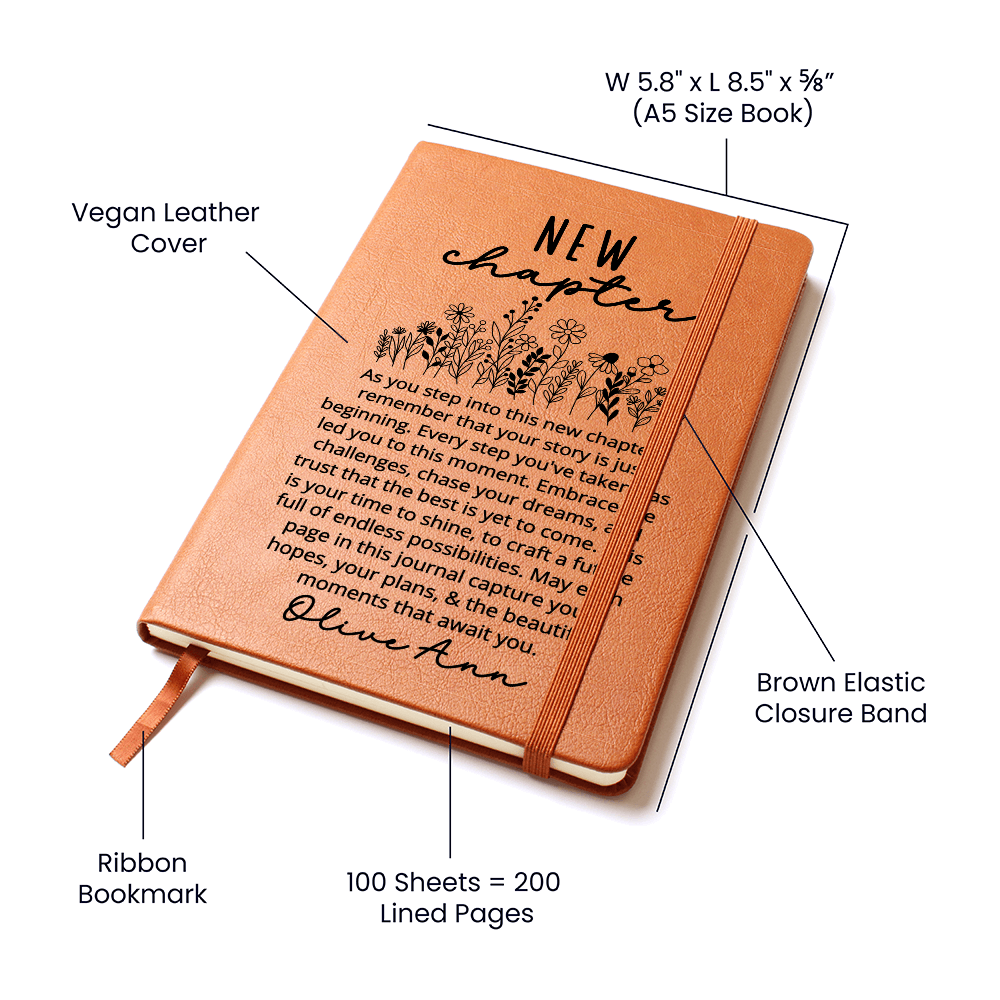 Personalized Graduation Gift For Daughter Son, Vegan Leather Journal For Daughter From Mom Dad, Custom College Graduation Gift