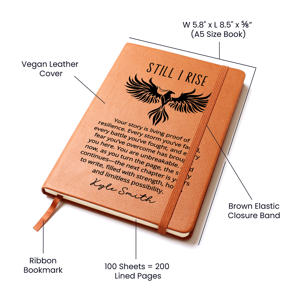 Personalized Resilience Journal, New Chapter Vegan Leather Notebook, Mental Health Recovery Gift, Encouragement Christmas Gift Idea