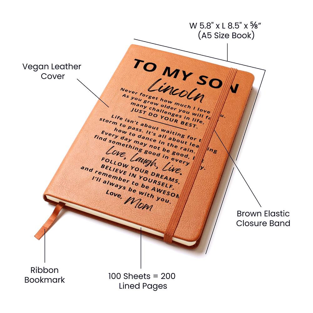 Personalized Notepad Unique Gift for Son, Rustic Diary To My Son Gift from Mom or Dad