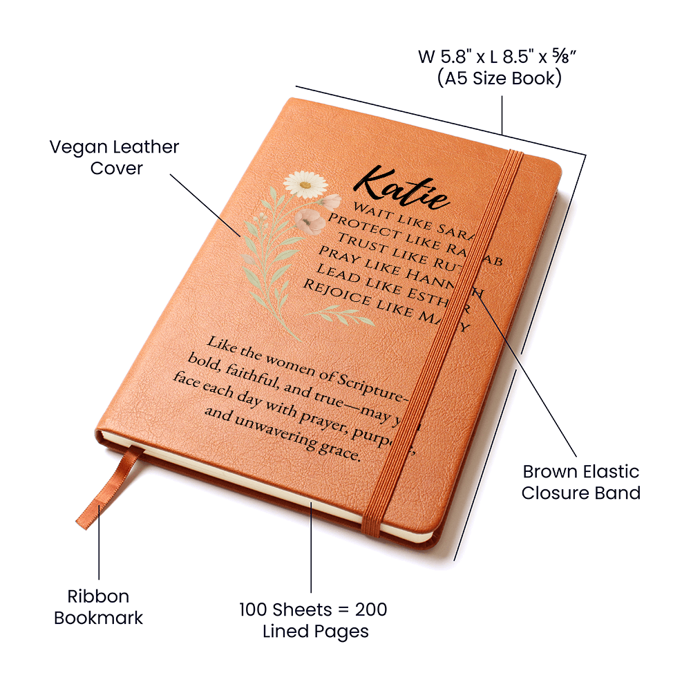Personalized Christian Journal for Women β Women of the Bible Gift β Faith-Based Prayer Notebook β Vegan Leather Gift