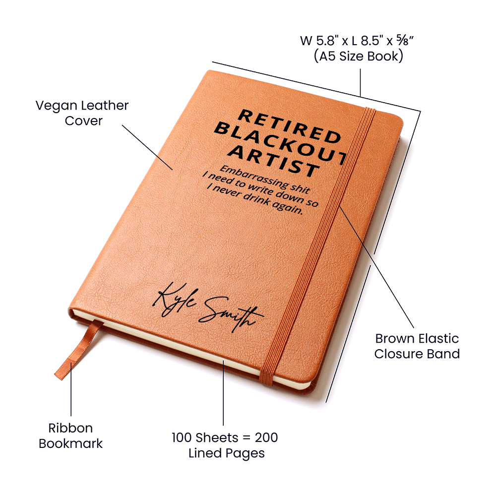 Personalized Name Sobriety Journal, Custom Vegan Leather Notebook, Recovery Gift, Sober Milestone Keepsake, Sponsor Gift
