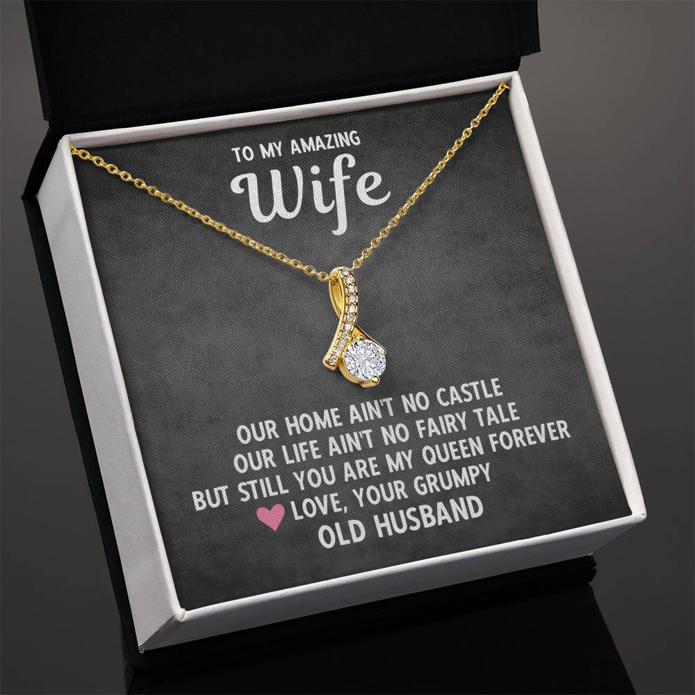 To My Wife Necklace Love Your Grumpy Old Husband
