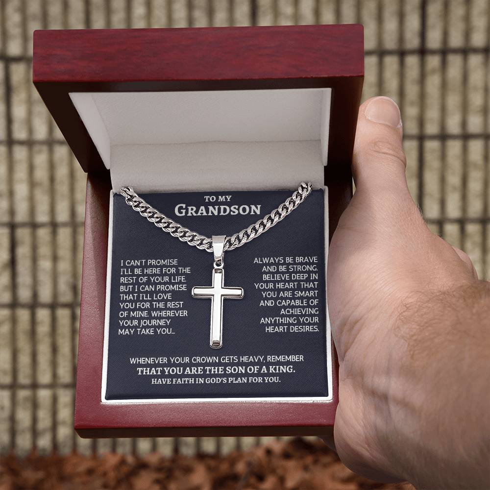 Personalized Cross Gift for Grandson from Grandma Grandpa