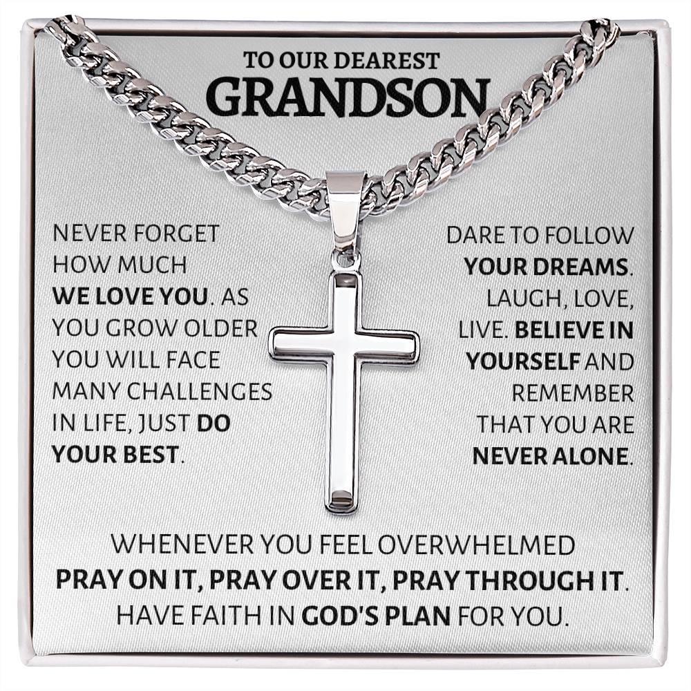 To Our Grandson Gift from Grandparents | Cross Necklace