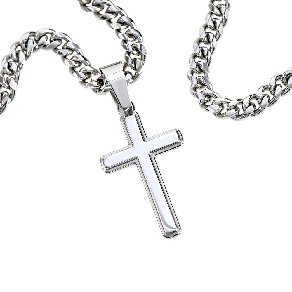 Cross Pendant | Sentimental Gift for Grandson from Grandma or Grandpa