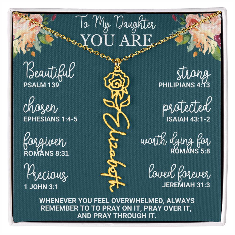 To My Daughter You Are Birth Flower Name Necklace Encouragement Gift
