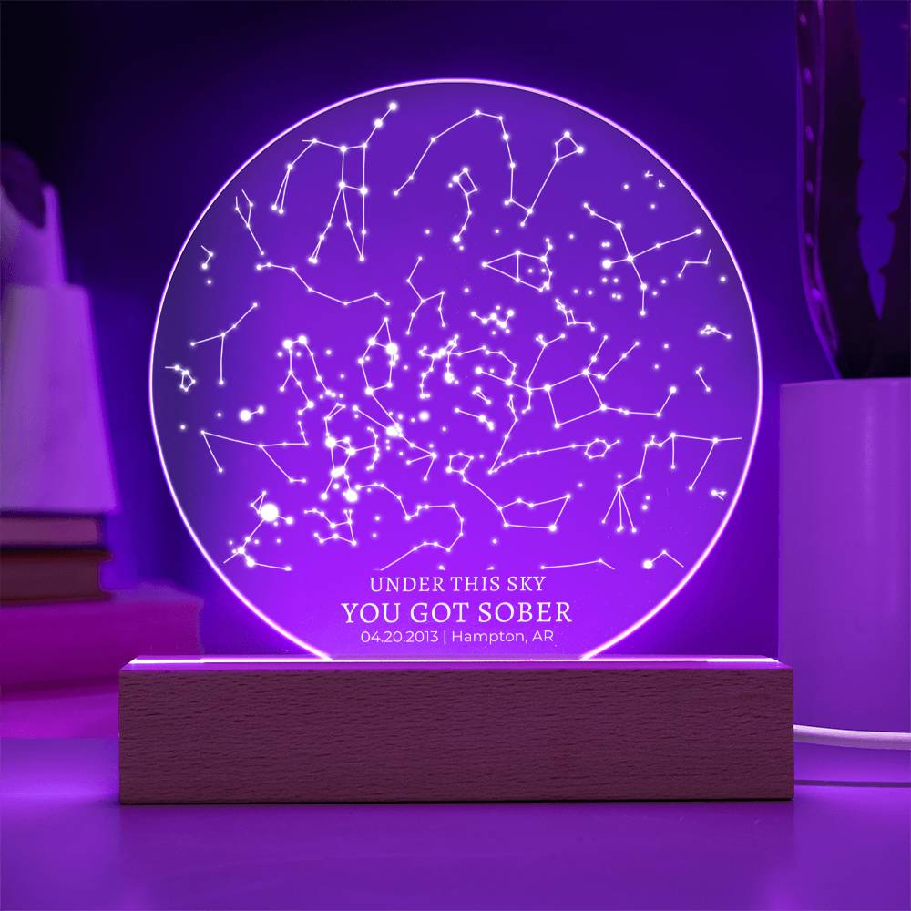 Personalized Sober Anniversary Gift Custom Star Map By Date