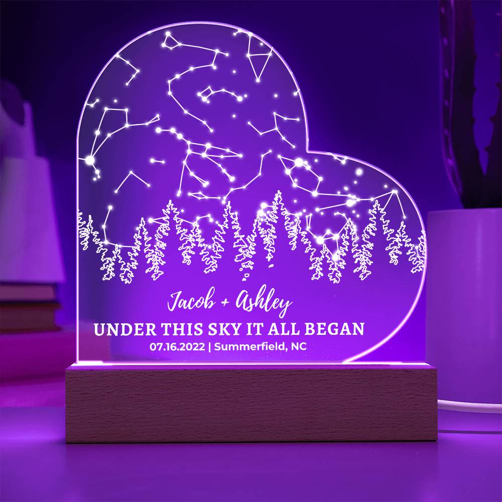 Personalized Star Map LED Light - Romantic Anniversary Gift for Nature Lovers - Custom Night Sky Wedding Keepsake - Christmas Gift for Her