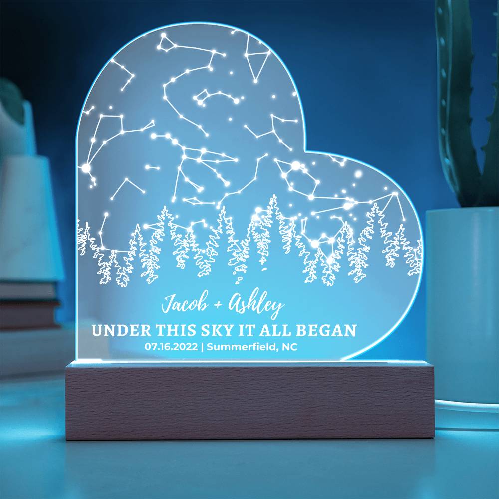 Personalized Star Map LED Light - Romantic Anniversary Gift for Nature Lovers - Custom Night Sky Wedding Keepsake - Christmas Gift for Her