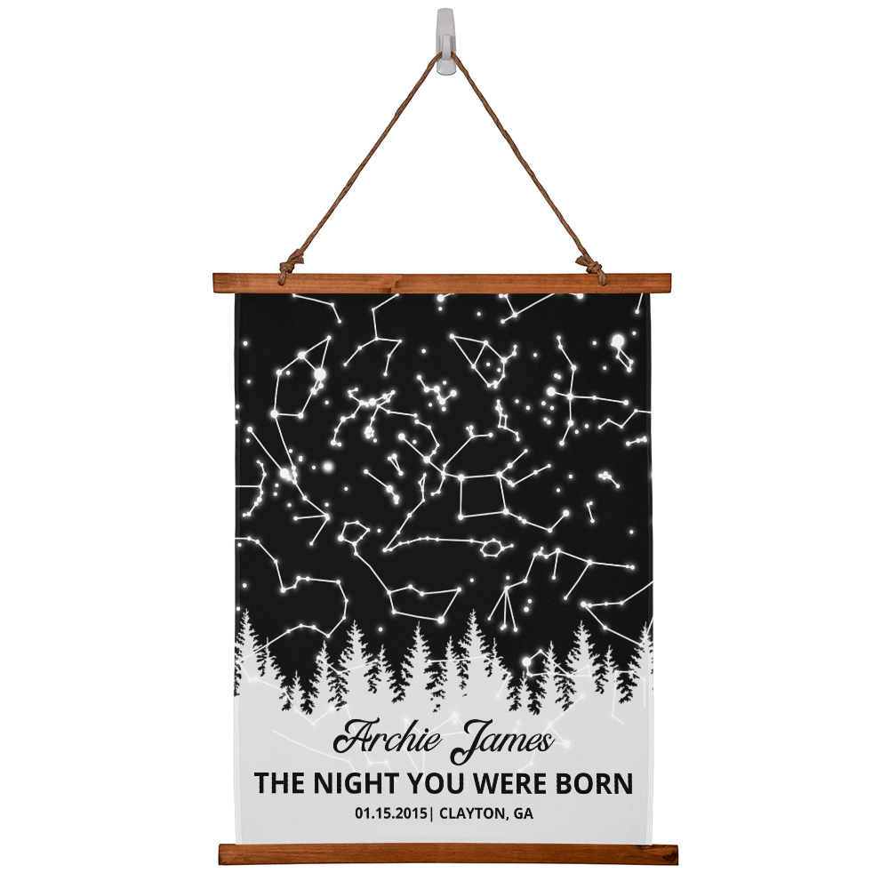 Custom Star Map Birthday Gift, Personal Keepsake Gift for Son or Daughter Gift from Mom and Dad, Nature Stars Birthday Map