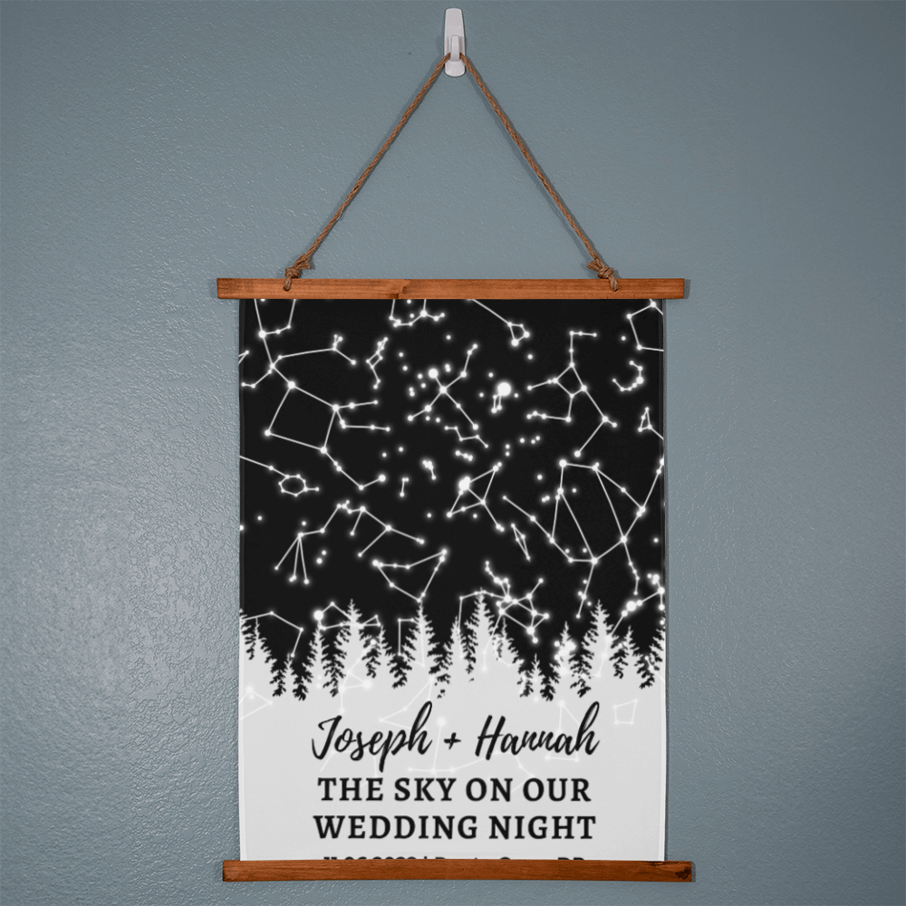 Custom Night Sky Print Rustic Wedding Gift Personalized Star Map By Date Forest Sky Print Custom Rustic Wedding Gift Under These Stars
