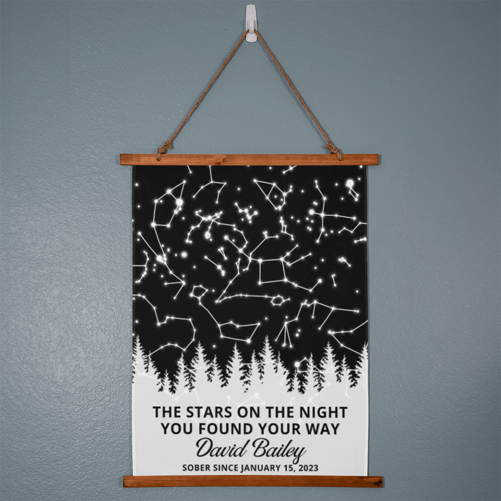 Sober Anniversary Gift Custom Star Map By Date Sober Birthday Gifts Sobriety Anniversary Gift For Women Recovery Gift For Men Him