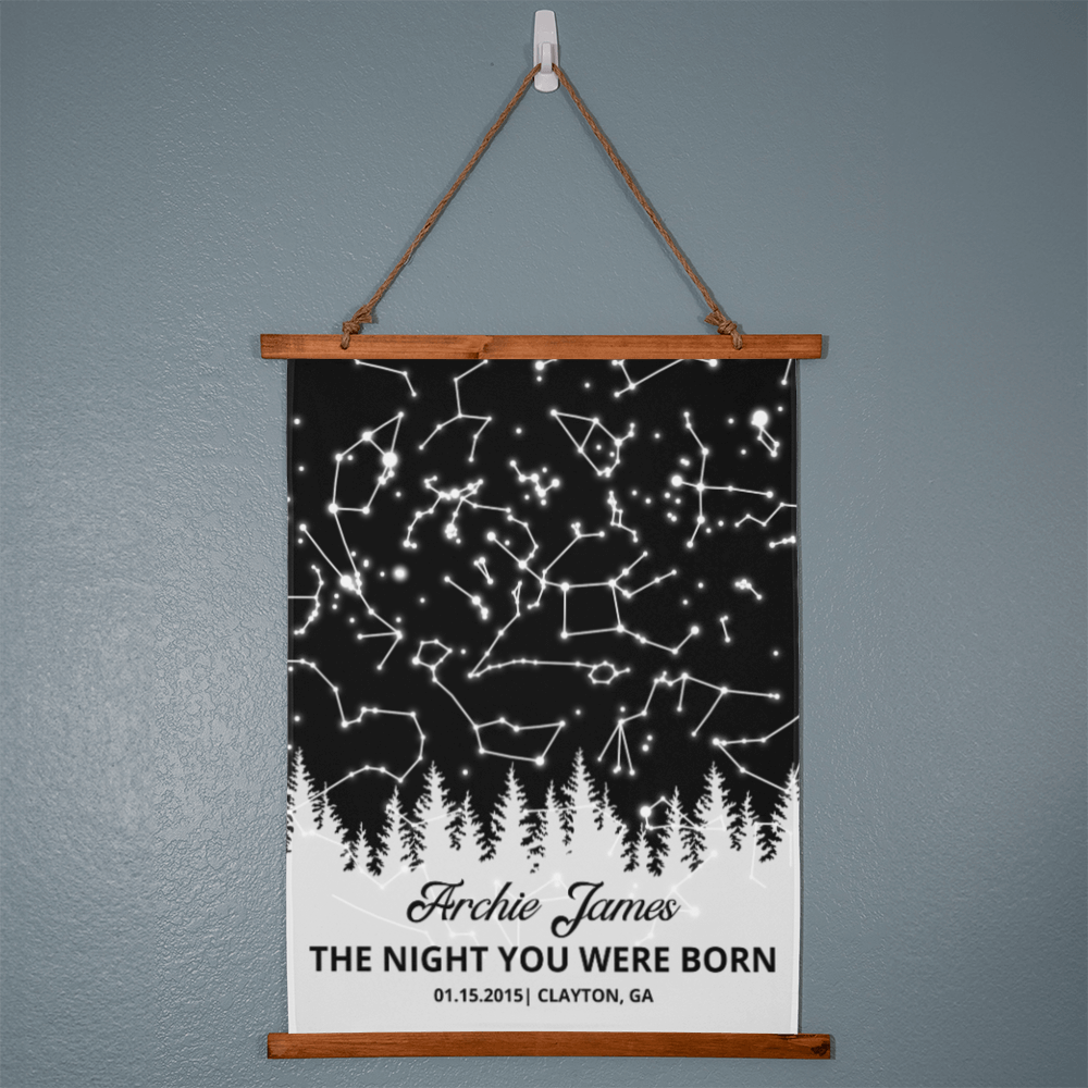 Custom Star Map Birthday Gift, Personal Keepsake Gift for Son or Daughter Gift from Mom and Dad, Nature Stars Birthday Map