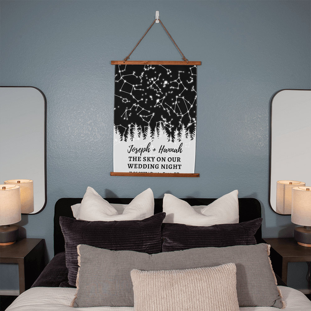Custom Night Sky Print Rustic Wedding Gift Personalized Star Map By Date Forest Sky Print Custom Rustic Wedding Gift Under These Stars