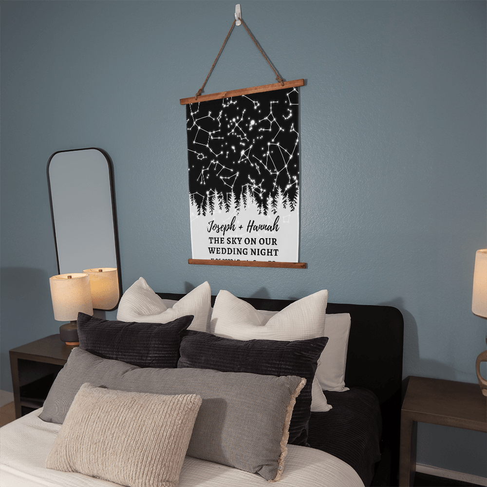 Custom Night Sky Print Rustic Wedding Gift Personalized Star Map By Date Forest Sky Print Custom Rustic Wedding Gift Under These Stars