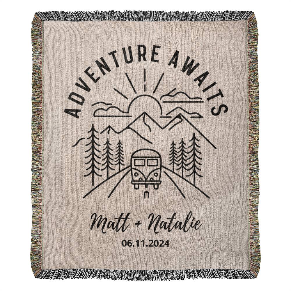 Personalized Wedding Gift for Couple Custom Name and Date Blanket