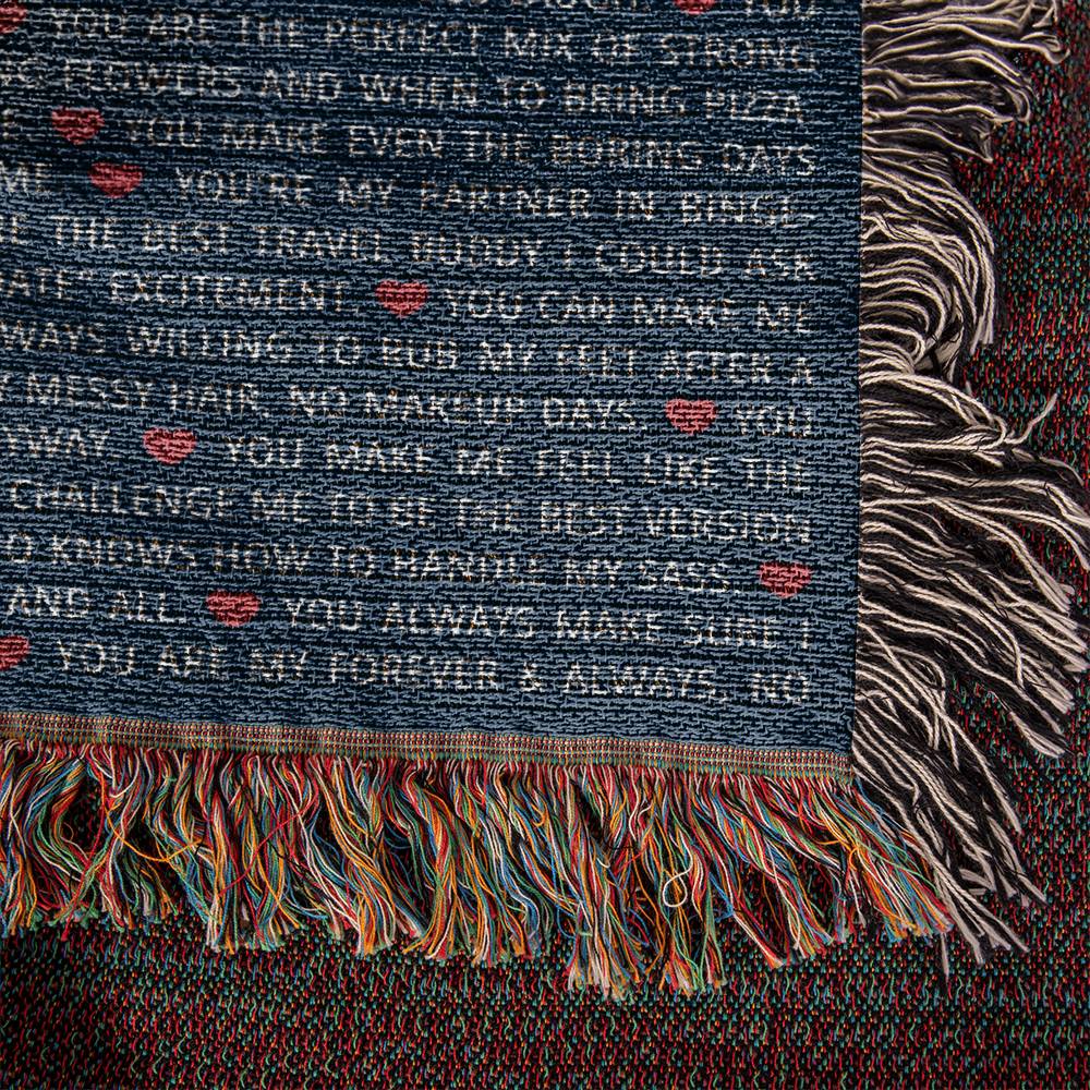 50th Birthday or Anniversary Cotton Blanket - Personalized 50 Reasons I Love You Gift with Custom Photos - Custom Keepsake for Husband/Friend