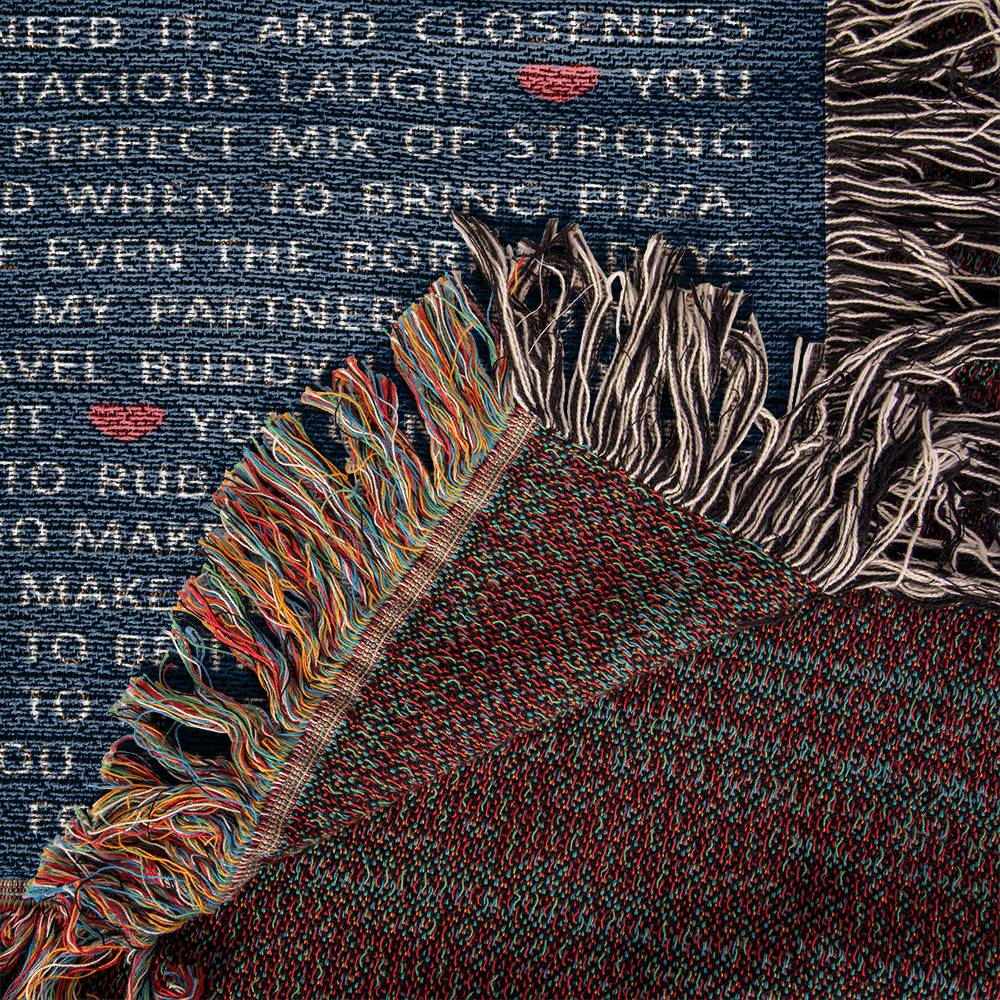 50th Birthday or Anniversary Cotton Blanket - Personalized 50 Reasons I Love You Gift with Custom Photos - Custom Keepsake for Husband/Friend