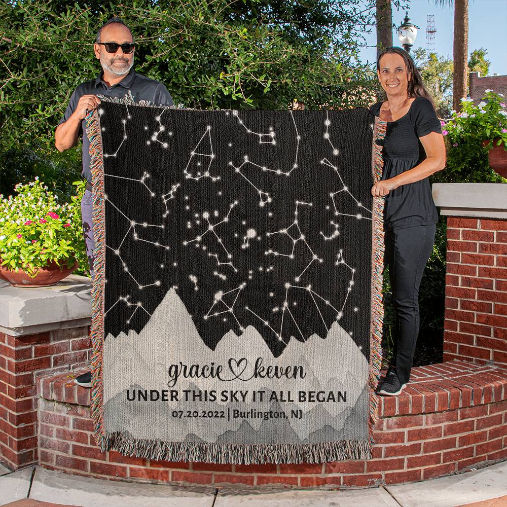 Cotton Anniversary Star Map By Date Blanket Fiance Gifts For Him Valentines Day Gift For Husband New Husband Gift Romantic Gift For Him Engagement Gift