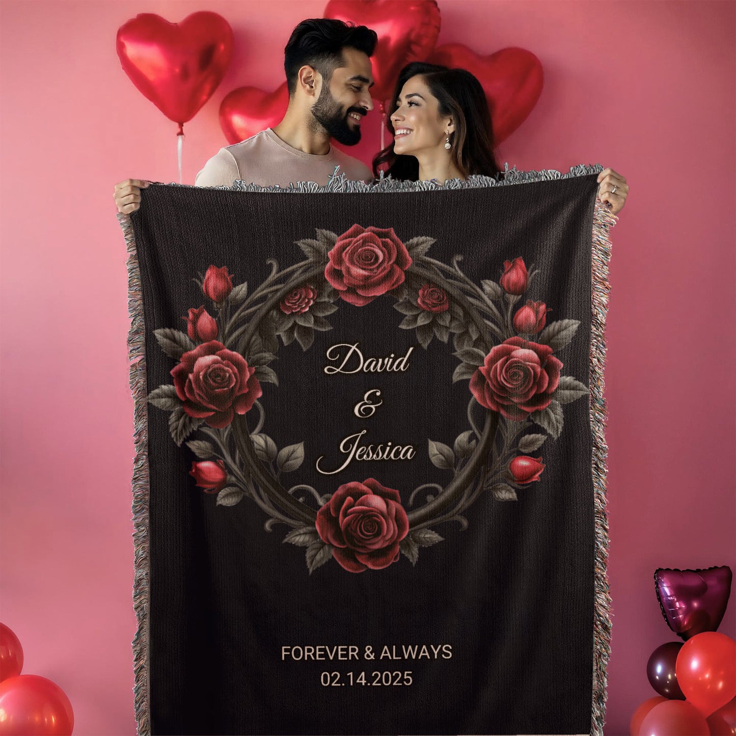 Personalized Wedding Tapestry, Personalized Last Name Gift Blanket Wedding Monogram Couple Keepsake Blanket Anniversary Mr And Mrs Initials