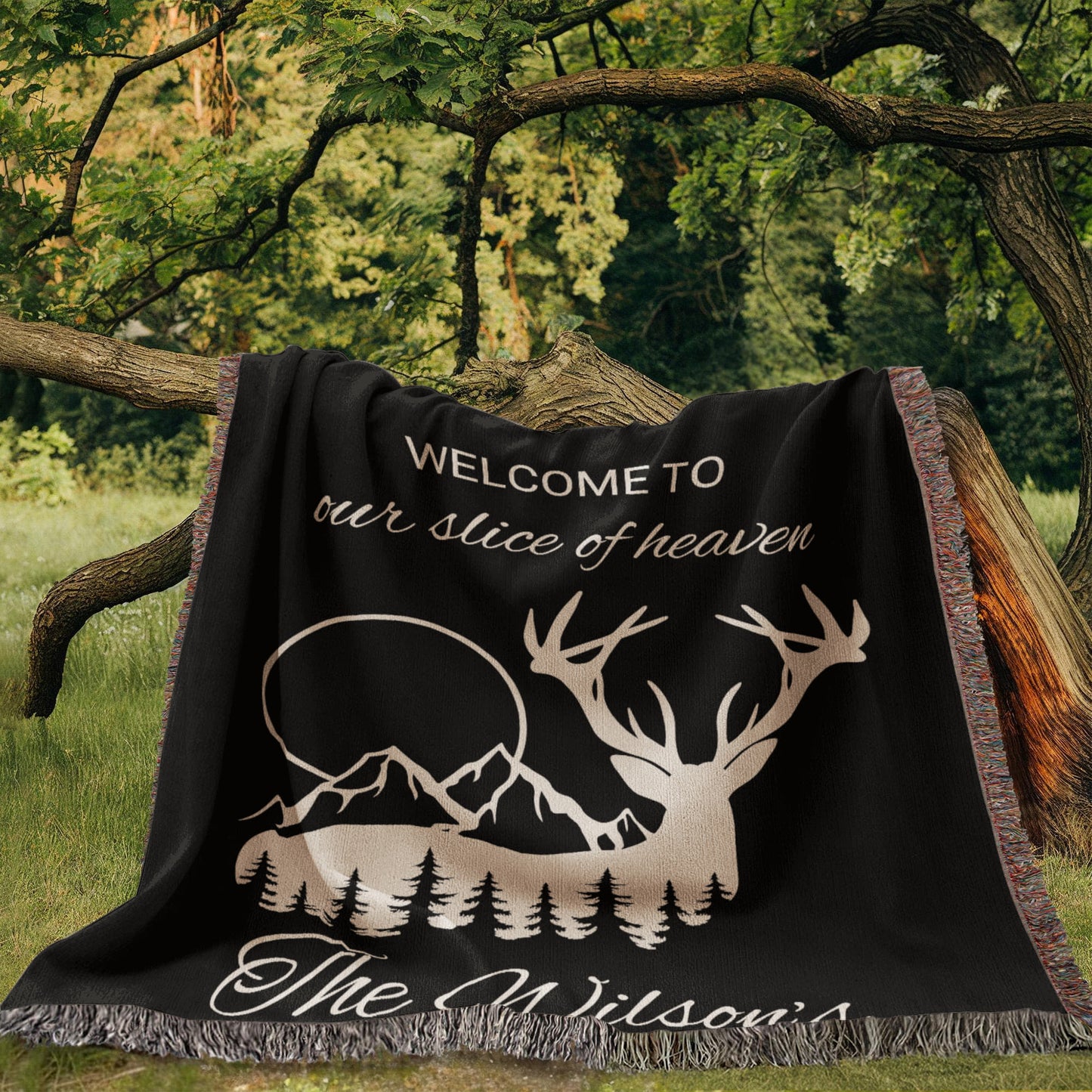 Personalized Blanket Cabin Decor | Rustic Home Decor | Hunter Gift | Hunting Decor Rustic Home Decor Anniversary Tapestry