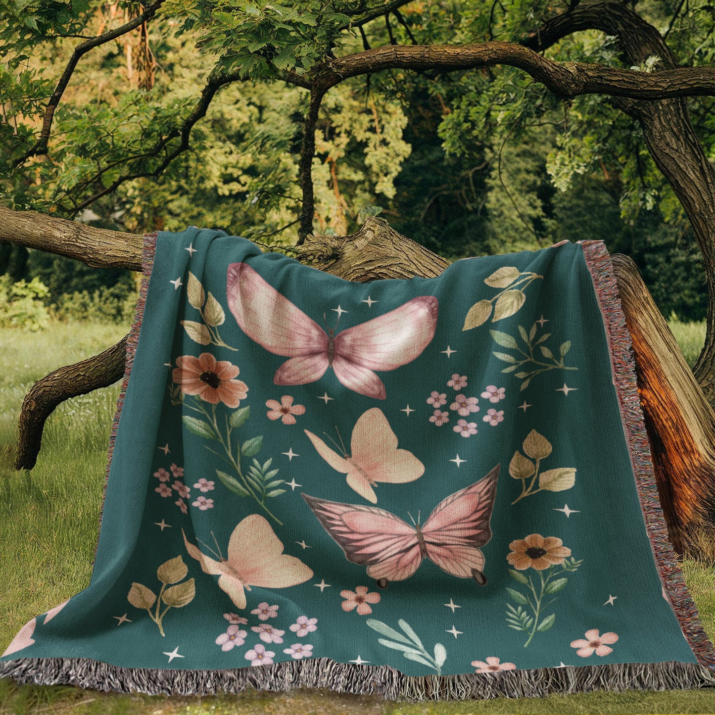 Personalized Bible Verse Blanket with Butterflies, Custom Scripture Throw, Faith Gift for Her, Religious Home Décor, Christian Keepsake