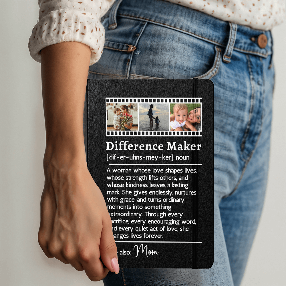 Personalized Photo Difference Maker Journal - Mother Gifts - Gift for Mom - Mom Gift from Daughter - Mother's Day Gift - Best Mom - Mom Christmas Gift