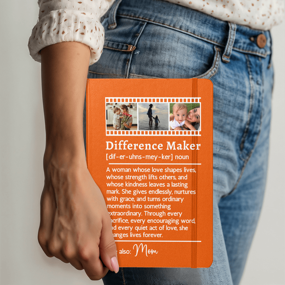 Personalized Photo Difference Maker Journal - Mother Gifts - Gift for Mom - Mom Gift from Daughter - Mother's Day Gift - Best Mom - Mom Christmas Gift