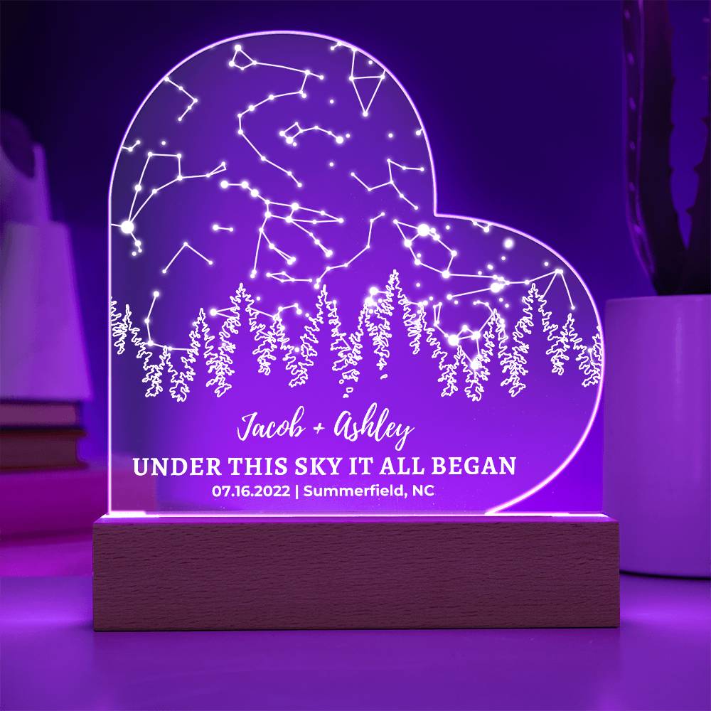 Personalized Star Map LED Light - Romantic Anniversary Gift for Nature Lovers - Custom Night Sky Wedding Keepsake - Christmas Gift for Her