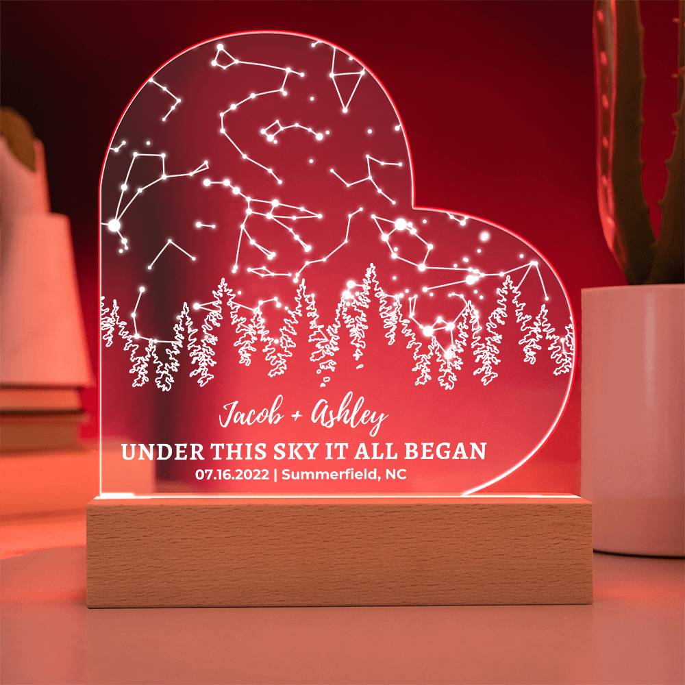 Personalized Star Map LED Light - Romantic Anniversary Gift for Nature Lovers - Custom Night Sky Wedding Keepsake - Christmas Gift for Her