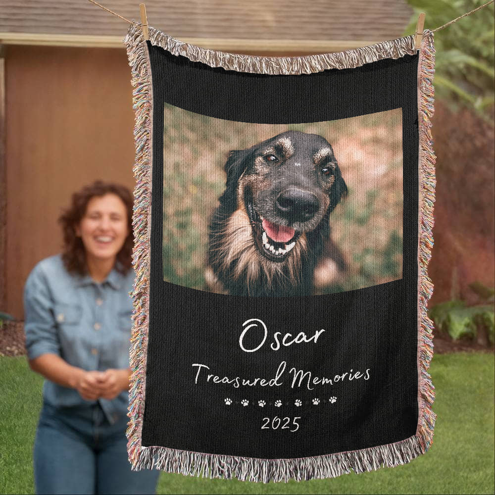 Unique Pet Keepsake Pet Memorial Photo Blanket, Personalized Home Decor Pet Memorial, Custom Gifts For Pets, Cat Mom Dog Mom Gift for Her